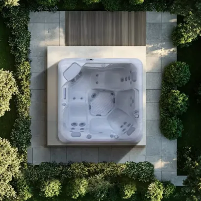 AquaSolus Zephyr (Series 1) luxury 5-seater hot tub featuring a full-body lounger, 28 precision hydrotherapy jets, and 13-amp plug-and-play simplicity, Roberts Leisure Isle of Man.