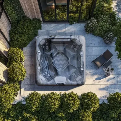 AquaSolus Cove (Series 1) large-capacity 7-seater hot tub featuring 27 hydrotherapy jets, Bluetooth audio, and 13-amp plug-and-play simplicity, Roberts Leisure Isle of Man.