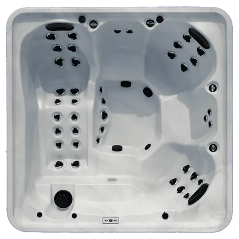 Arctic Spas Lunar hot tub shell in white, available for delivery and installation across the Isle of Man, featuring a 3-person seating layout with a premium lounger.