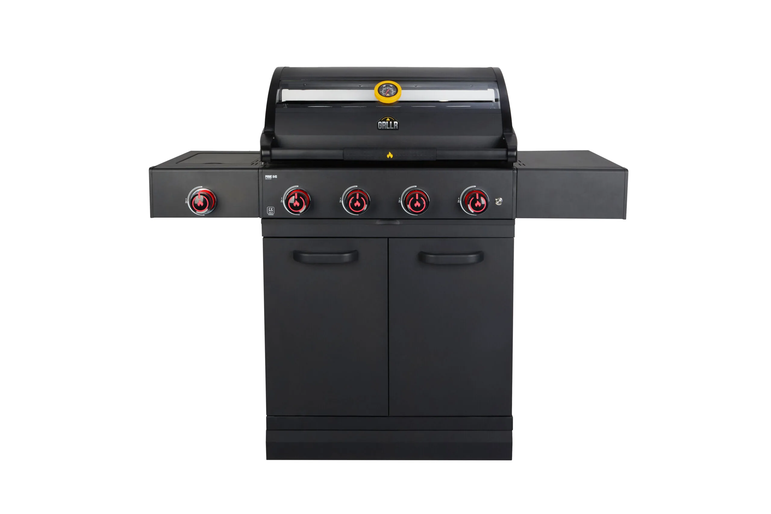 Grllr G4S 4-burner professional gas grill featuring precision illuminated controls, heavy-duty cooking grates, and weather-resistant stainless steel construction, Roberts Leisure Isle of Man.