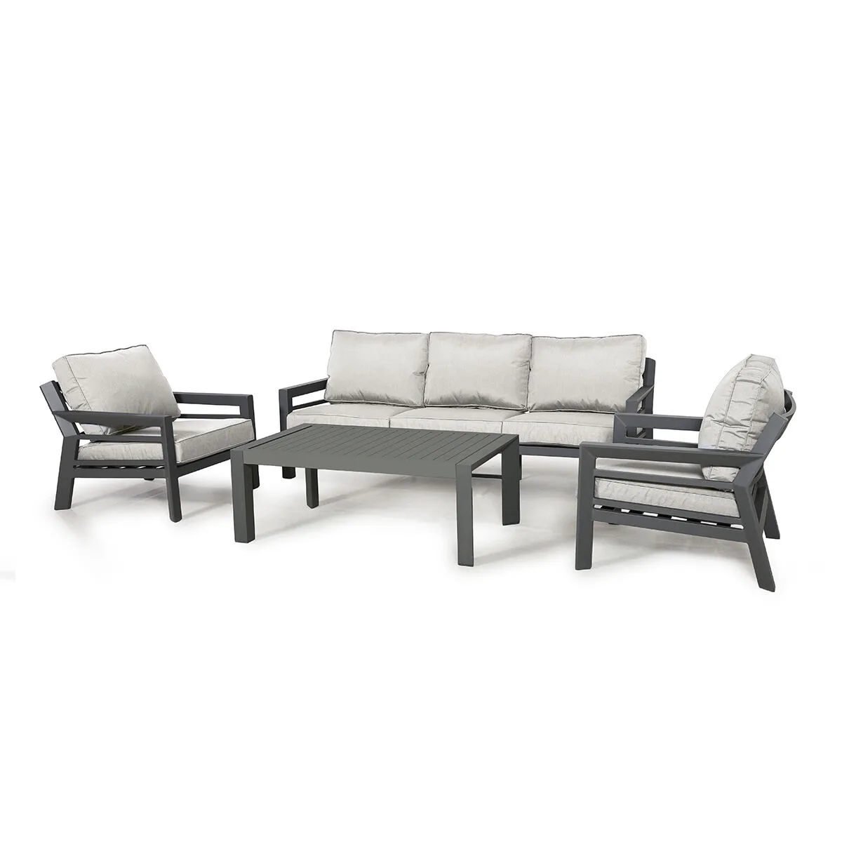 New York Aluminium 3 Seat Sofa Set - Dove Grey - Image 2